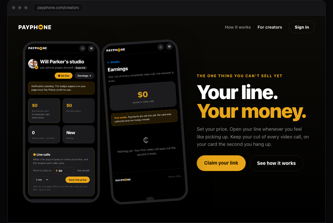 Direction F, creator studio and earnings ledger